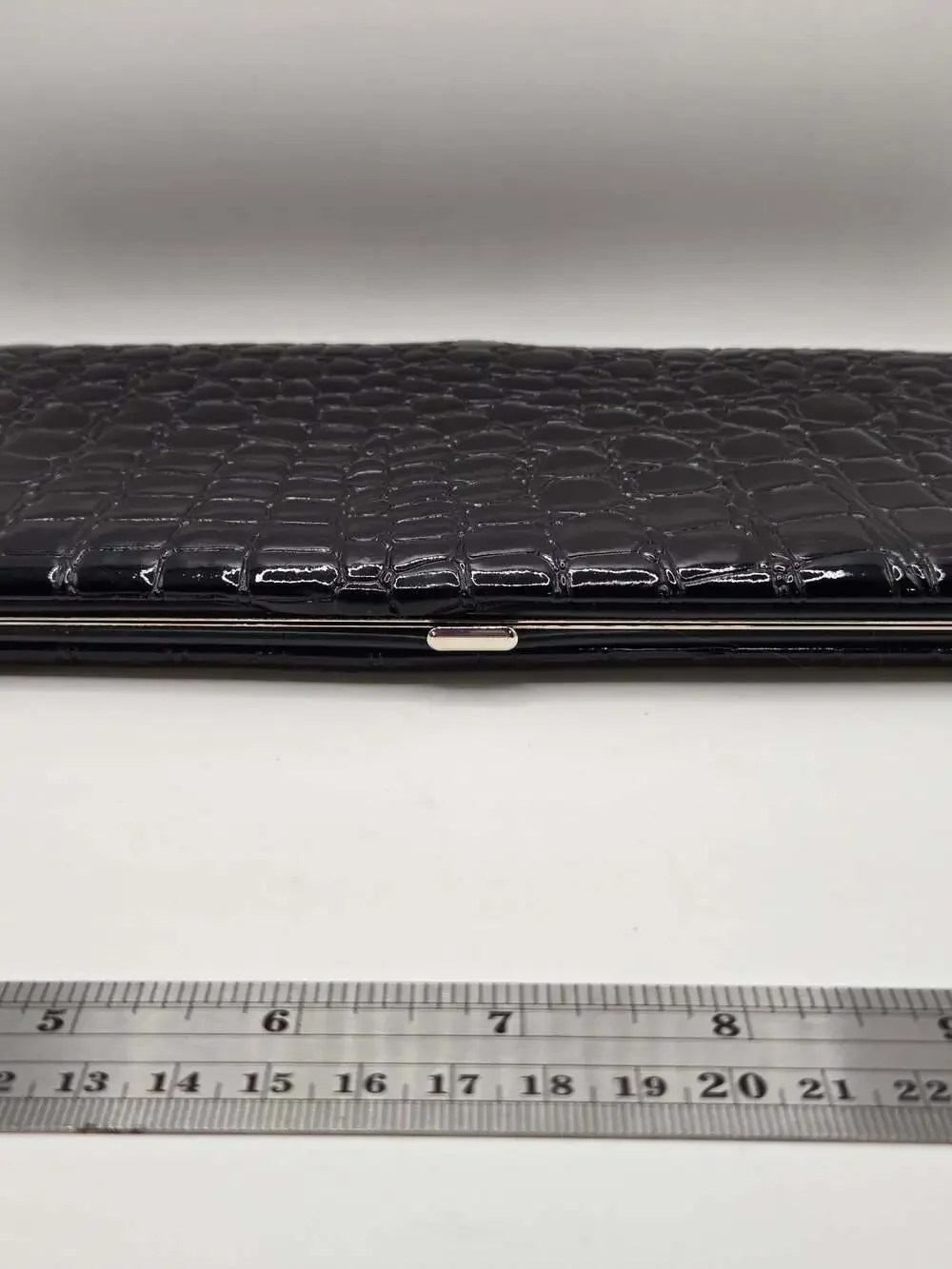 Paige Products Black Faux Crocodile Embossed Hard Shell Jewelry Travel Organizer
